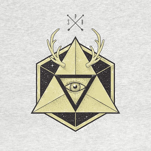 Abstract Pyramid with Eye and Antlers by bluerockproducts